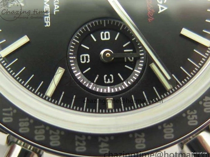 0306 TechFriendly SpeedMaster MoonWatch SS OMF 1:1 Best Edition Black Red Dial On SS Bracelet A9300 V 8092